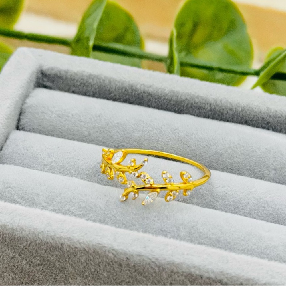 925 Sterling Silver Branch And Leaf Open Ring - Picture 6 of 11